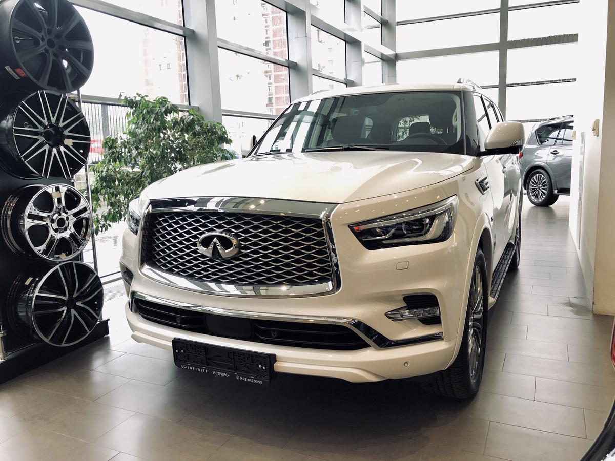 Продано: Infiniti QX80 II поколение 2-й рестайлинг 5.6 AT 4WD 405 л.с.  белый металлик в Москве - Quto.ru