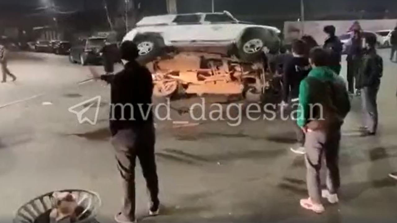 Перевернулся полицейский уаз