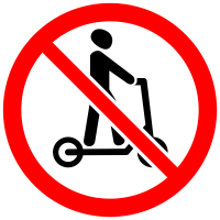 Российский дорожный знак 3.35 Движение на средствах индивидуальной мобильности запрещено