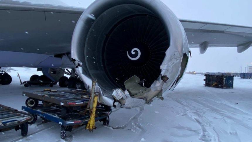 Посмотрите, какой погром учинил громадный Boeing 747-400F в Чикаго (видео)