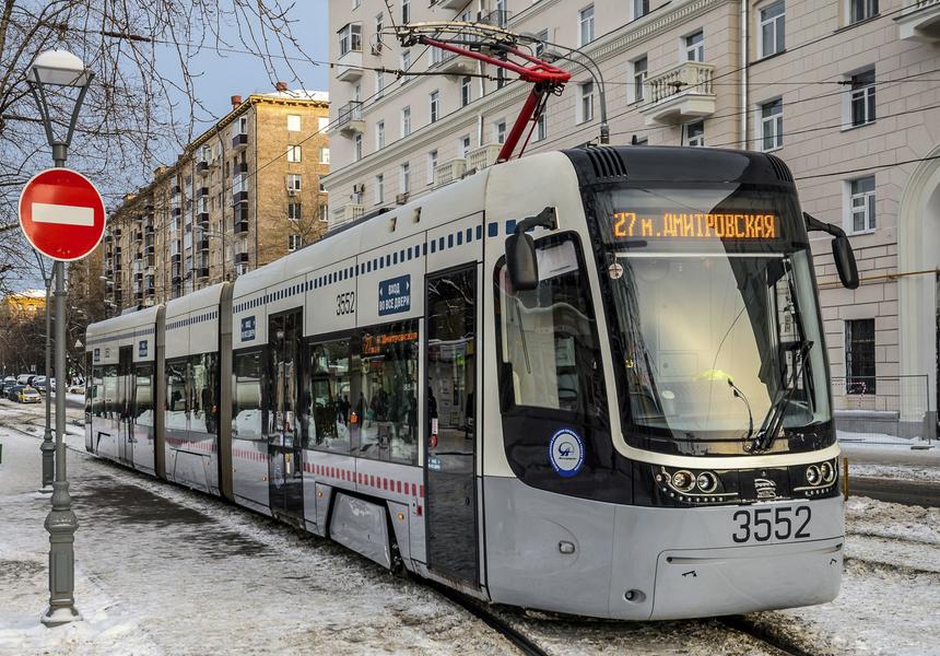 Трамвай Мосгортранса 71-414 (PESA Fokstrot)